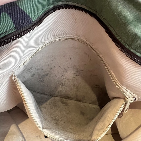 Silver Fringed Leather with Camo Fabric Hybrid Bag - Picture 13 of 16